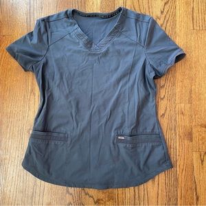 Cherokee Form Scrub Top CK840 V-Neck 2 Pocket Pewter Gray Women’s Medium